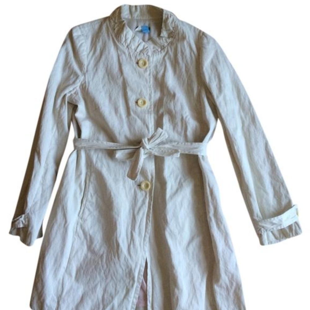 J.Crew Belted Twisted-Cotton Trench in Natural - Picture 3 of 5